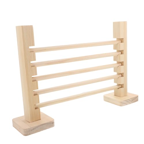 UTHCLO Holz Springstange für Kleintiere Sicheres Trainingsspielzeug für Kaninchen Meerschweinchen Zwergkaninchen und Eichhörnchen Einfach Aufzubauen Fördert Sprung und von UTHCLO