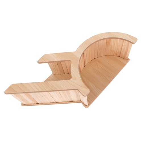 UTHCLO Holzhaus für Hamster mit Tunnel Natürliches Versteck und Kletterspielzeug für Zwerghamster Sicheres Holzversteck Robust und Platzsparend für Hamsterkäfig von UTHCLO