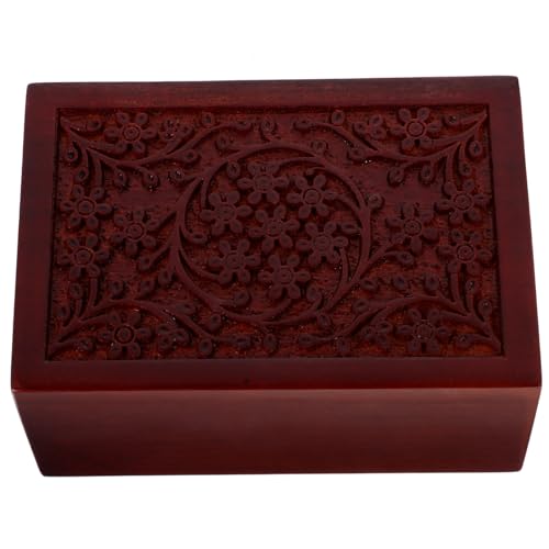 UTHCLO Holzurne für Tierasche mit Kunstvoll Geschnitztem Design Herausziehbare Aufbewahrungsbox für Hunde Katzenasche Gedenkurne zur Bewahrenden Erinnerung an Verstorbene Haustiere von UTHCLO