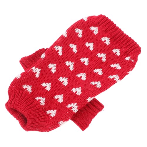 UTHCLO Hundepullover für Kleine Hunde Gestrickt mit Herzmuster Elastischer Rollkragen Weicher und Warmer Winterpullover für Welpen Modisches Hundekleidungsstück für Alltag Party und von UTHCLO