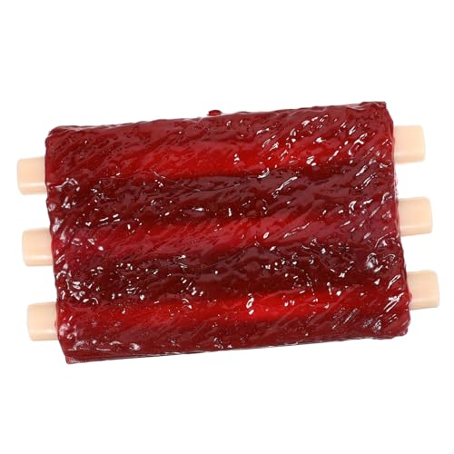UTHCLO Interaktives Hundespielzeug TPR Beißwurst Kleines Kauspielzeug mit Quietscher Langlebig Robust für Welpen und Kleine Hunde Naturnahe Steakform Zahnfreundlich Spielerisch von UTHCLO