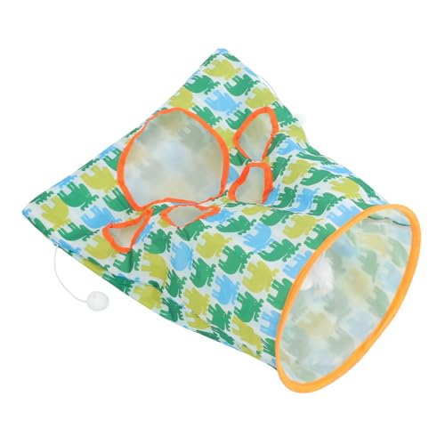 UTHCLO Katzentunnel für Zuhause aus Polyester Taffeta Interaktives Versteck mit Plüschball Fördert Bewegung und Spielfreude Geeignet für Katzen und Kleine Haustiere von UTHCLO