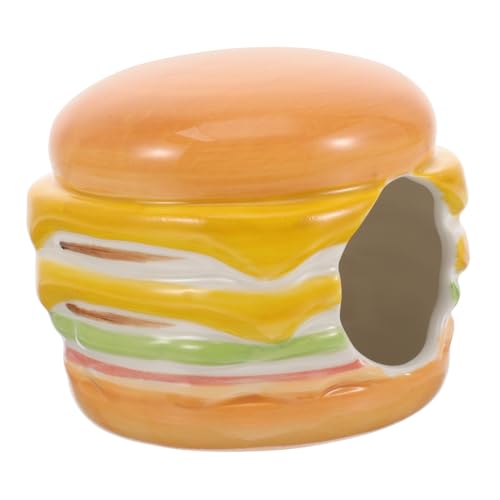 UTHCLO Keramik Hamster Versteck Haus Burger Form Kühlendes Nest Kleintier Schlafplatz für Meerschweinchen und Hamster Kleines Glattes Haustierversteck für Bessere Erholung und UTHCLO Keramik Hamster Versteck Haus Burger Form Kühlendes Nest Kleintier Schlafplatz für Meerschweinchen und Hamster Kleines Glattes Haustierversteck für Bessere Erholung und von UTHCLO