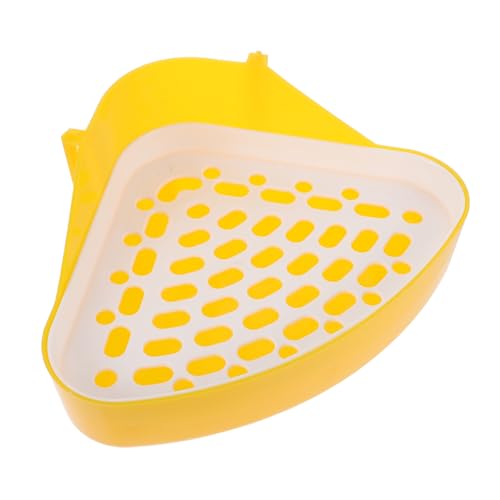 UTHCLO Kleines Haustier Ecktoilette aus Kunststoff mit Hohem Zaun Auslaufsichere Trainingsbox für Kaninchen Meerschweinchen Chinchillas und Nagetiere Hygienische Töpfchenecke für von UTHCLO