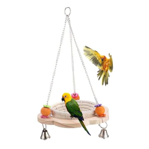 UTHCLO Kleines Papagei schaukelspielzeug mit Bunten Holzperlen Fördert Bewegung und Koordination Geeignet für Wellensittiche Nymphensittiche und Kleine Vögel Witziges Zufällige Farbe von UTHCLO