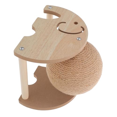 UTHCLO Kratzkugel Katze Sisal mit Stabilem Ständer Natürliches Kratzspielzeug für Katzen Fördert Gesunde Krallenpflege Einzigartiges Hohles Design Sicherer Stand Kratzen von UTHCLO