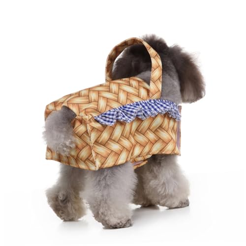 UTHCLO Lustiges Hundekostüm Halloween Weihnachten Pet Cosplay Körbchen Design Atmungsaktiv Komfortabel Leicht Anzuziehen für Mittelgroße Hunde Outdoor Party von UTHCLO