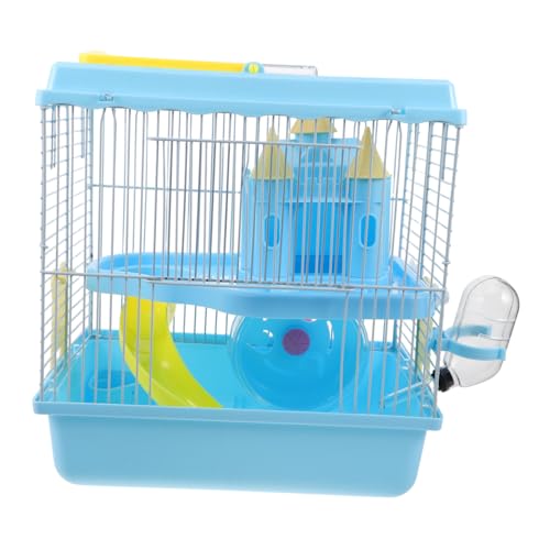 UTHCLO Luxuriöser Hamsterkäfig mit Etagen Transparentes Maus Hamstergehege Inklusive Laufrad Wasserflasche und Futternapf Leicht zu Reinigen Geräumiges Schloss-Design für Kleintiere von UTHCLO