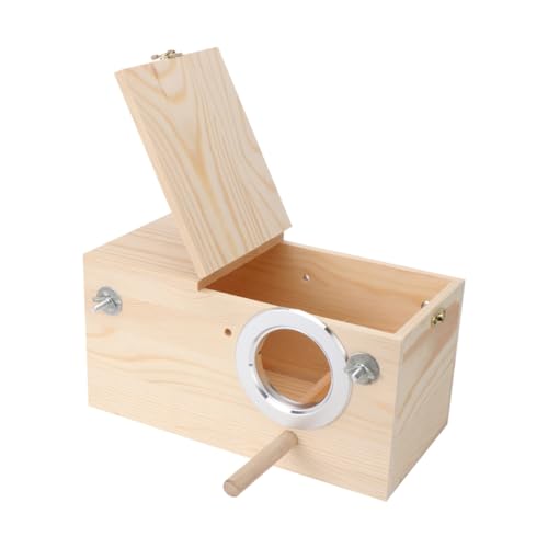 UTHCLO Massiver Papageien Nistkasten aus Unbehandeltem Kiefernholz Wetterfest mit Beidseitiger Öffnung Handgefertigte Brutbox für Vögel Dekoratives Gartenzubehör für Innen und UTHCLO Massiver Papageien Nistkasten aus Unbehandeltem Kiefernholz Wetterfest mit Beidseitiger Öffnung Handgefertigte Brutbox für Vögel Dekoratives Gartenzubehör für Innen und von UTHCLO