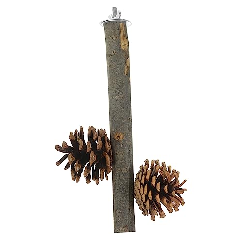 UTHCLO Papageien Kauspielzeug aus Naturholz mit Kiefernzapfen Vogel Sitzstange für Käfig Sichere Holzstange Knabbern und Beschäftigen von Wellensittichen und Graupapageien UTHCLO Papageien Kauspielzeug aus Naturholz mit Kiefernzapfen Vogel Sitzstange für Käfig Sichere Holzstange Knabbern und Beschäftigen von Wellensittichen und Graupapageien von UTHCLO