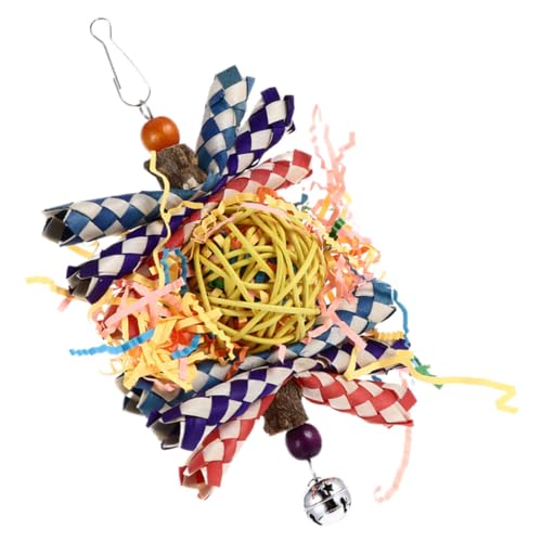 UTHCLO Papageienspielzeug zum Beißen und Erkunden Hängendes Vogelkauspielzeug für Käfig Sicheres Foraging für Wellensittiche und Sittiche DIY Kauspielzeug mit Lustigem Zufällige Farbe von UTHCLO