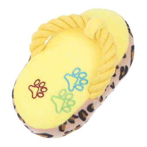UTHCLO Plüsch Hundespielzeug Quietschendes Kauspielzeug Interaktives Pet Toy für Training und Beschäftigung Gelbes Kuschelspielzeug zur Reduzierung von Zerstörerischem Verhalten bei von UTHCLO