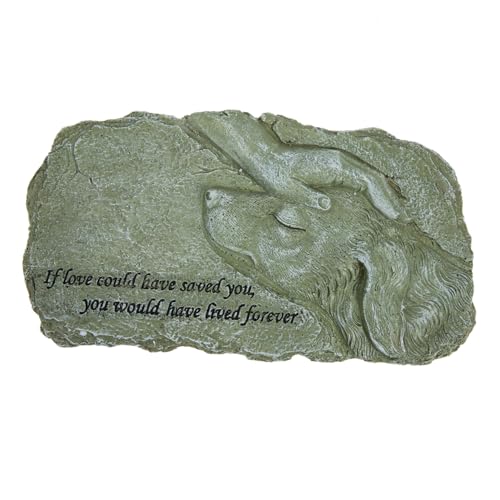 UTHCLO Resin Haustier Gedenkstein mit Berührender Hundemotiv Figur aus Langlebigem Harz Stabile Gartendekoration für Draußen Kompakte als Liebevolles Andenken an Verstorbene Hunde und von UTHCLO
