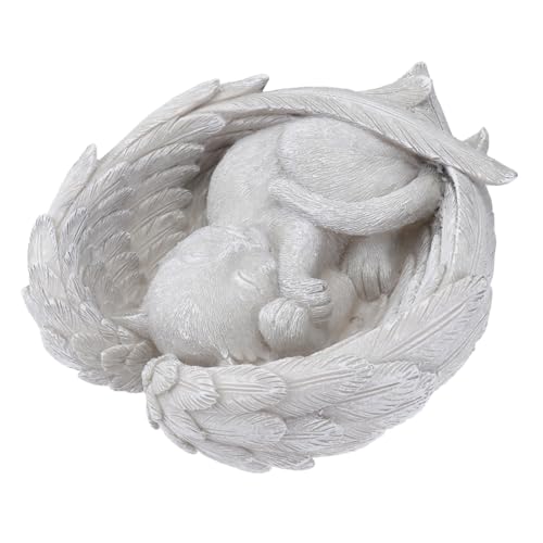 UTHCLO Resin Katzen Gedenkstein Gartendekor Wetterfest Gestaltete Haustier Grabstatue für Außenbereich und Garten Stilvolles Andenken an Verstorbene Katzen Geeignet für Terrasse und von UTHCLO
