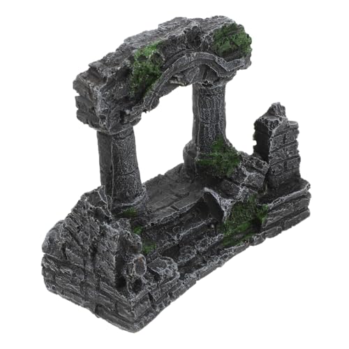 UTHCLO Römische Säulen Aquarium Dekoration aus Resin Langlebige Vielseitige Ornament für Fischbecken Kompatibel mit Verschiedenen Aquarien Einfache Installation Dekoratives Ruinen Design von UTHCLO