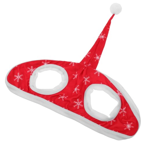 UTHCLO Rotes Weihnachts Pferdehut Schneeflockenmotiv aus Weichem Fleece Festliche Pferde-kostümhaube für Winterparaden Fotoshootings und Stallparty-Dekoration von UTHCLO