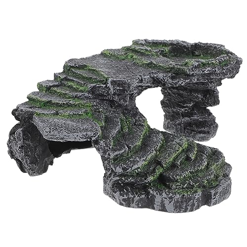 UTHCLO Schildkröten Basking Plattform Aquarium Rampe aus Langlebigem Harz Realistische Terrarium Dekoration Installieren Natürlicher Lebensraum für Wasserschildkröten und Reptilien von UTHCLO