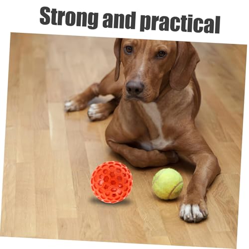 UTHCLO Squeaky Dog Toy Ball aus Robustem Weichem Gummi mit Einzigartigem Honigwaben Design Leicht zu Reinigen Interaktives für Kleine und Mittelgroße Hunde für Drinnen und Draußen Orange UTHCLO Squeaky Dog Toy Ball aus Robustem Weichem Gummi mit Einzigartigem Honigwaben Design Leicht zu Reinigen Interaktives für Kleine und Mittelgroße Hunde für Drinnen und Draußen Orange von UTHCLO