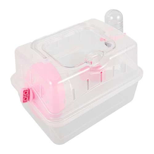 UTHCLO Transparenter Tragbarer Hamsterkäfig mit Futterschale und Trinkflasche Multifunktionales Kleines Kleintiergehege für Outdoor Reisen für Hamster Mäuse Frettchen und Meerschweinchen von UTHCLO