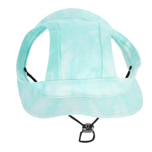 UTHCLO Verstellbarer Hunde Sonnenhut mit Ohrlöchern Atmungsaktiver Baumwolle Leichter Sommerhut für Welpen und Kleine Hunde für Strand Party und Outdoor Aktivitäten von UTHCLO