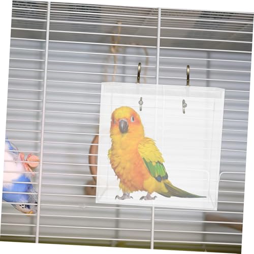 UTHCLO Vogelbad Acryl Klein zum Aufhängen Vogeltränke für Käfig Parrot Wellensittich Badebox Stresslösend und Leicht zu Reinigen Geeignet für Kanarienvögel und Kleine Vögel von UTHCLO