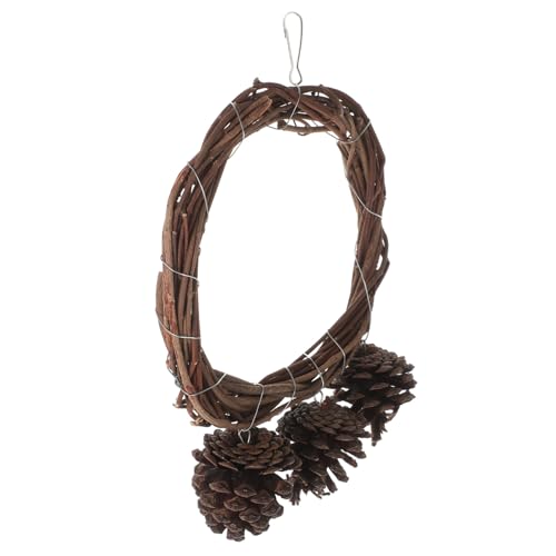 UTHCLO Vogelspielzeug Papageien Hängematte mit Kletterring aus Natürlichem Rattan Langlebiges Verschleißfestes Kletterschaukel Wellensittiche Kanarienvögel und Mittelgroße Vögel von UTHCLO