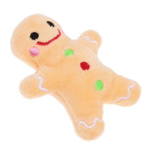 UTHCLO Weihnachtliches Plüsch Hundespielzeug Gingerbread Man Interaktives Kauspielzeug für Kleine Hunde Robustes Beißspielzeug zur Zahnpflege Lustiges Haustier für Festliche von UTHCLO