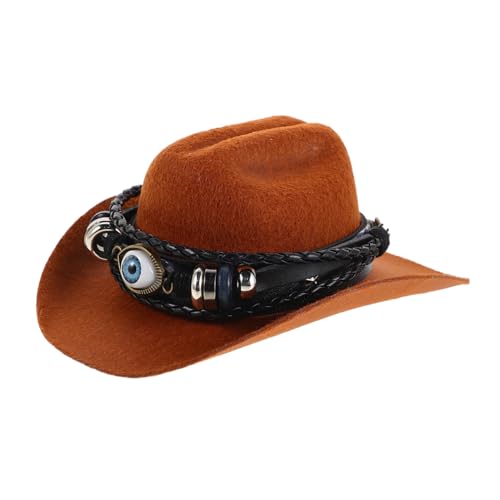 UTHCLO Western Cowboy Pet Hat mit Bösem Auge Charme Dekorativer Hunde und Katzenhut für Fotoshootings Party Accessoire Stilvoller Haustierhut für Festivals und Kostümpartys von UTHCLO