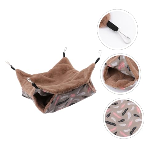 UTHCLO Winterfeste Hamsterhängematte aus Dickem Plüsch Doppellagiges Warmes Haustierbett mit Aufhängung Kuschelig und Bequem für Kleine Klettertiere für Indoor Haustiere von UTHCLO