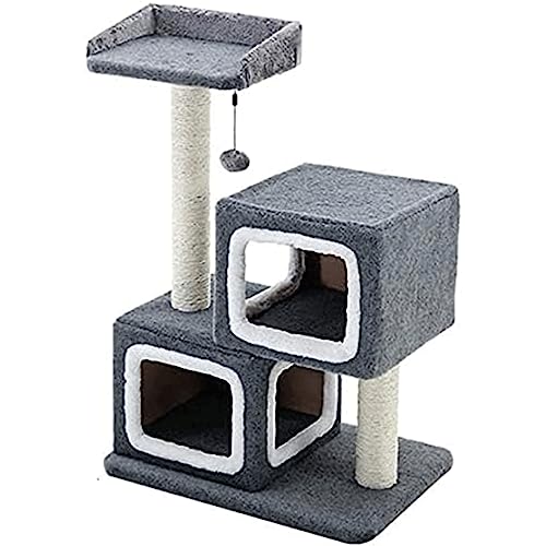 Doppelstreu-Katzenbaum, einfacher Katzenturm, Kratzkatze, Eigentumswohnungsmöbel, Kratzen, Klettern, Aktivitätszentrum, Schlafbett von UTMACH