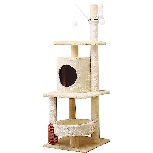Katzenturm, Kratz- und Juckreiz-Katzenbaum für große und kleine Katzen, Katzenspielturm mit Stabiler Basis, Katzenwohnung, platzsparend von UTMACH