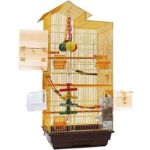 Vogelhaus Großer Vogelkäfig, multifunktionaler Ziervogelkäfig aus Metall, Flugvogelkäfig, eingebaut, zum Aufhängen, aus Holz Heimtiercenter von UTMACH