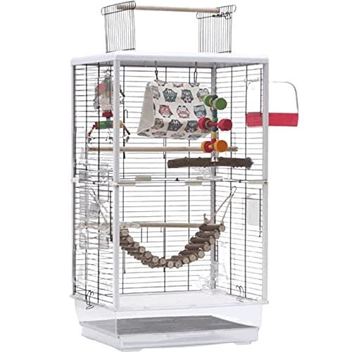 Vogelhaus Großer Vogelkäfig, schmiedeeiserner Vogelkäfig mit Ständer und Spielplatte, moderner weißer Acryl-Vogelkäfig mit Rollständer Heimtiercenter von UTMACH