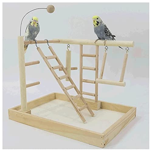 Vogelhaus Interessanter Papageienschaukel-Leiterständer, Holzspielzeug für Vögel, Vogelspielplatz, Spielplatz, Fitnessstudio mit Leiterschaukel, Vogelkäfig Heimtiercenter von UTMACH