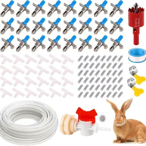 Bewässerungssystem für Kaninchen mit Doppelfeder-Design für saubere Hydratation (24-teiliges Set) von UTTASU