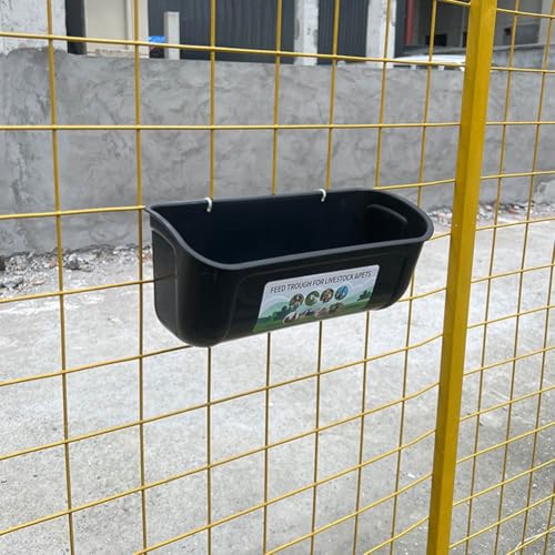 Hygienischer hängender Zaun-Futterspender mit Clips, hält bis zu 4 5 Quarts, perfekt zum Füttern von Hühnern und Enten (2 Stück) (schwarz) von UTTASU