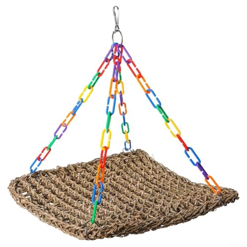 Multifunktionales Seegras Vogelspielzeug Perfekte Kletterplattform für Wellensittiche und Papageien (L) von UTTASU