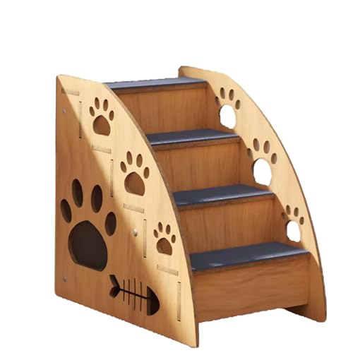 UUE Haustiertreppe für kleine, 4 Stufen Haustiertreppe mit Rutschfester Teppich, Hunderampe für kleine, mittlere und schwere Hunde, Katzen, Treppe Hunde 40 cm hoch für Sofa, Couch, Lieblingsplatz von UUE