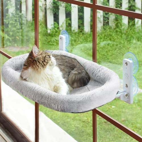 UUE Katzenbett, Katzen Hängematte Fenster, Katzenhängematte ohne Seil, Zusammenklappbare Katzenbett Fenster, katzenbett Fenster mit Saugnapf, Stabile Katzen Hängematte Tragfähigkeit 15kg UUE Katzenbett, Katzen Hängematte Fenster, Katzenhängematte ohne Seil, Zusammenklappbare Katzenbett Fenster, katzenbett Fenster mit Saugnapf, Stabile Katzen Hängematte Tragfähigkeit 15kg von UUE