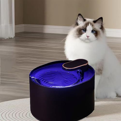 UUE Katzenbrunnen, 3L LED Trinkbrunnen für Katze, Super Silent Katzen Trinkbrunnen, Wasserbrunnen für Katzen, Automatisch Katzentrinkbrunnen, Trinkbrunnen Katze, Katzen Brunnen - für Mehrere Haustiere von UUE