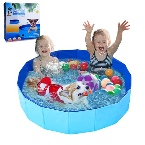 UUEMB Faltbarer Hundepool für Kleine und Große Hunde, 120 x 30cm Hundebadewanne Katzen Swimmingpool Planschbecken für Kinder, Haustier Schwimmbecken rutschfest Sicher Tragbar Kinderpool Blau UUEMB Faltbarer Hundepool für Kleine und Große Hunde, 120 x 30cm Hundebadewanne Katzen Swimmingpool Planschbecken für Kinder, Haustier Schwimmbecken rutschfest Sicher Tragbar Kinderpool Blau von UUEMB