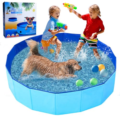 UUEMB Faltbarer Hundepool für Kleine und Große Hunde, 160 x 30cm Hundebadewanne Katzen Swimmingpool Planschbecken für Kinder, Haustier Schwimmbecken rutschfest Sicher Tragbar Kinderpool Blau UUEMB Faltbarer Hundepool für Kleine und Große Hunde, 160 x 30cm Hundebadewanne Katzen Swimmingpool Planschbecken für Kinder, Haustier Schwimmbecken rutschfest Sicher Tragbar Kinderpool Blau von UUEMB