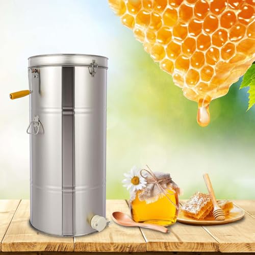 UUNBS Honig-Extraktor, 2 Rahmen-Edelstahl-manuelle Bienenzucht-Extraktion, Bienenstand-Zentrifugen-Ausrüstungs-nahtloses Schweißen 40Kg großes Kapazitäts-Silber von UUNBS