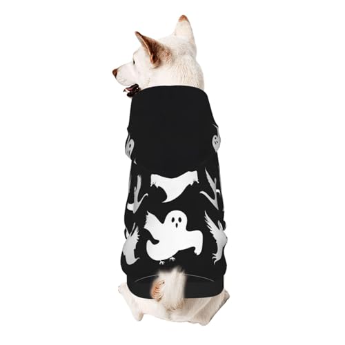 Hunde-Kapuzenpullover, stilvolle Hundekleidung, bedruckt, Haustierkleidung, Streetwear, Sweatshirt, Trainingsanzüge, Outfit für Hunde, Welpen, Größe L, Halloween, Goth von UUYHHGB