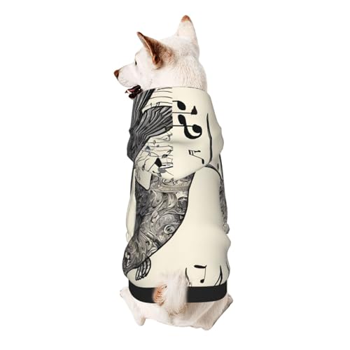 Hunde-Kapuzenpullover, stilvolle Hundekleidung, bedruckt, Haustierkleidung, Streetwear, Sweatshirt, Trainingsanzüge, Outfit für Hunde, Welpen, Größe M, Musiksymbol Hunde-Kapuzenpullover, stilvolle Hundekleidung, bedruckt, Haustierkleidung, Streetwear, Sweatshirt, Trainingsanzüge, Outfit für Hunde, Welpen, Größe M, Musiksymbol von UUYHHGB