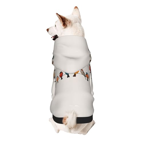 Hunde-Kapuzenpullover, stilvolle Hundekleidung, bedruckt, Haustierkleidung, Streetwear, Sweatshirt, Trainingsanzüge, Outfit für Hunde, Welpen, Größe M, bunter Vogel Hunde-Kapuzenpullover, stilvolle Hundekleidung, bedruckt, Haustierkleidung, Streetwear, Sweatshirt, Trainingsanzüge, Outfit für Hunde, Welpen, Größe M, bunter Vogel von UUYHHGB
