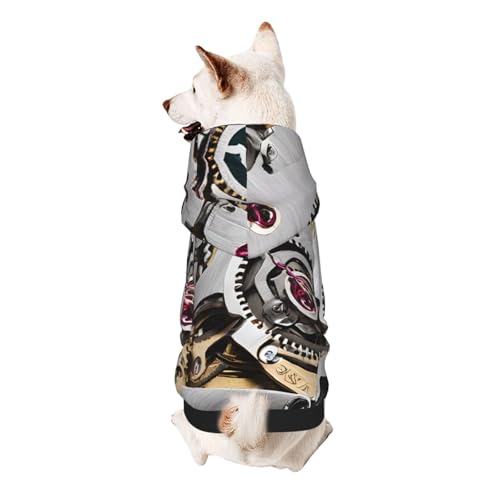 Hunde-Kapuzenpullover, stilvolle Hundekleidung, bedruckt, Haustierkleidung, Streetwear, Sweatshirt, Trainingsanzüge, Outfit für Hunde, Welpen, Größe M, coole Steampunk-Ausrüstung Hunde-Kapuzenpullover, stilvolle Hundekleidung, bedruckt, Haustierkleidung, Streetwear, Sweatshirt, Trainingsanzüge, Outfit für Hunde, Welpen, Größe M, coole Steampunk-Ausrüstung von UUYHHGB
