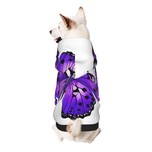 Hunde-Kapuzenpullover, stilvolle Hundekleidung, bedruckt, Haustierkleidung, Streetwear, Sweatshirt, Trainingsanzüge, Outfit für Hunde, Welpen, Größe M, niedlicher lila Schmetterling Hunde-Kapuzenpullover, stilvolle Hundekleidung, bedruckt, Haustierkleidung, Streetwear, Sweatshirt, Trainingsanzüge, Outfit für Hunde, Welpen, Größe M, niedlicher lila Schmetterling von UUYHHGB