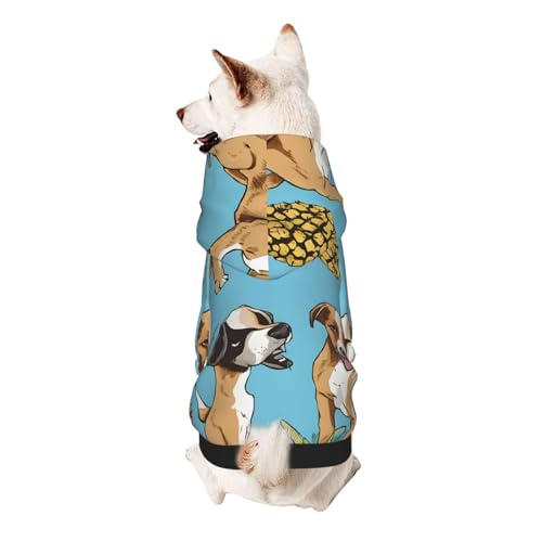 Hunde-Kapuzenpullover, stilvolle Hundekleidung, bedruckt, Haustierkleidung, Streetwear, Sweatshirt, Trainingsanzüge, Outfit für Hunde, Welpen, Größe XL, Chihuahua, Ananas von UUYHHGB