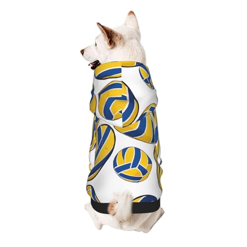 Hunde-Kapuzenpullover, stilvolle Hundekleidung, bedruckt, Haustierkleidung, Streetwear, Sweatshirt, Trainingsanzüge, Outfit für Hunde, Welpen, Größe XL, Gelb und Blau, Volleyball Hunde-Kapuzenpullover, stilvolle Hundekleidung, bedruckt, Haustierkleidung, Streetwear, Sweatshirt, Trainingsanzüge, Outfit für Hunde, Welpen, Größe XL, Gelb und Blau, Volleyball von UUYHHGB